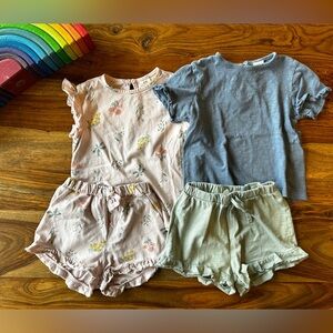 Bundle H&M Ruffle Tees & Shorts - 2T girls